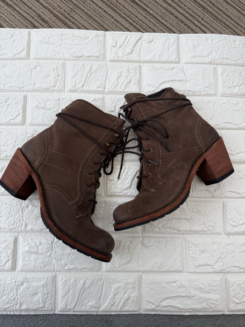 Liberty Black Suede Lace-Up Booties women’s 9